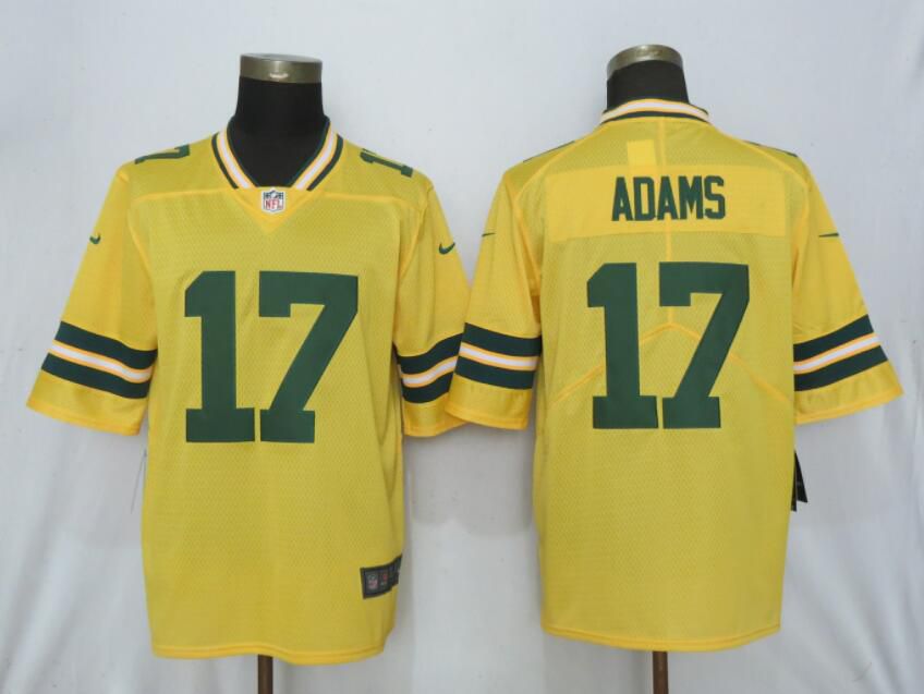 Men Nike Green Bay Packers #17 Adams 2019 Vapor Untouchable  Gold Inverted Legend Limited Jersey